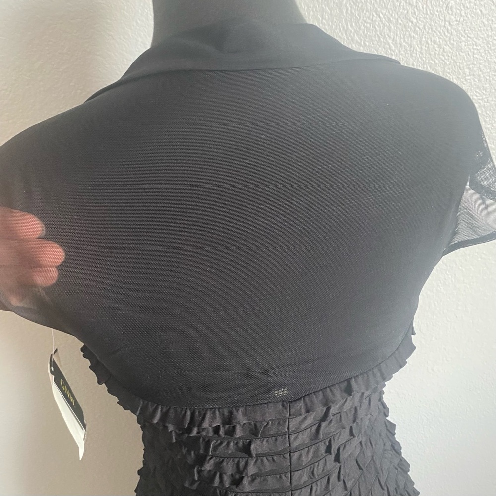 NWT BLACK RUFFLED BODYCON DRESS - Picture 6 of 8
